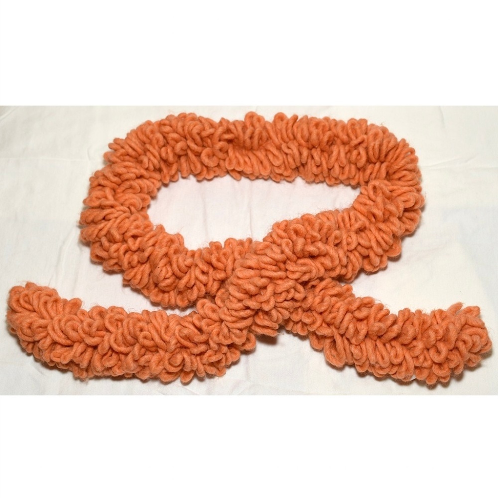 NWT Talbots Orange Wool-Blend Boa-Style Loop Scarf -- made in Italy